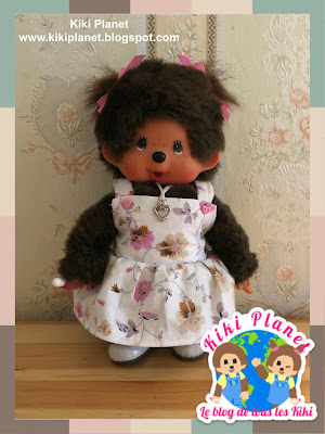 kiki monchhichi dress handmade fait main couture sewing  vetement doll clothes 