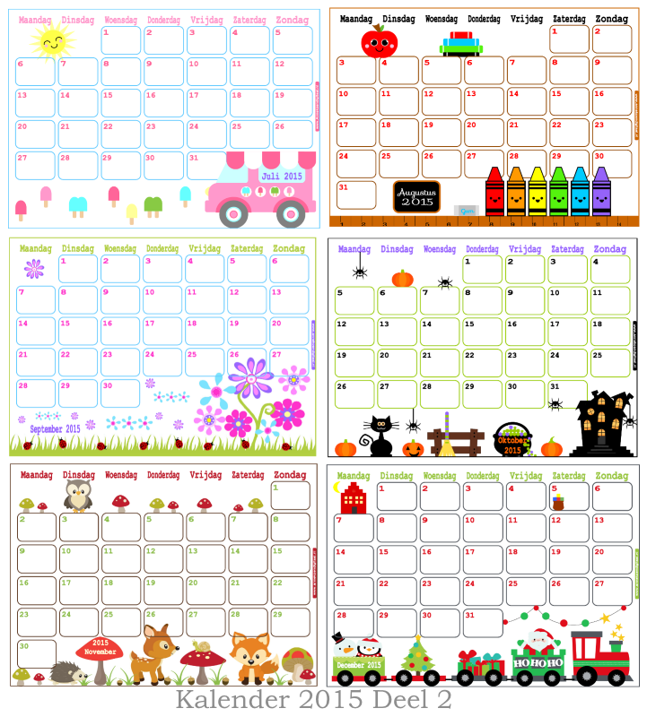 Kalender 2015 Annekoendigitaal, Kalender 2015 Annekoendigitaal, kalender voor kinderen, kalender om uit printen, maandkalenders, kalenders 2015, januari 2015