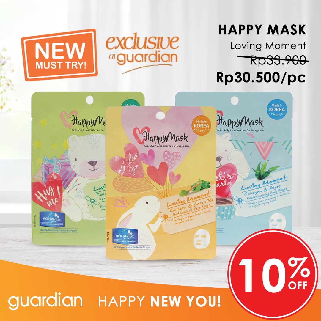 #Guardian - #Promo Diskon & Potongan Harga di Happy Mask (s.d 23 Jan 2019)