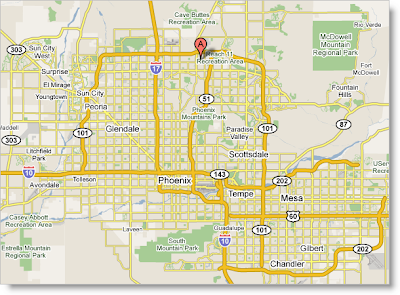 Map of Phoenix area