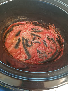 Tomato paste, vinegar and flour in the crockpot