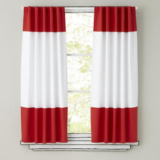 red striped curtains for window treatments