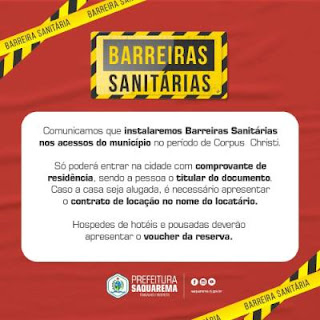 Saquarema instala barreiras sanitárias para o feriado