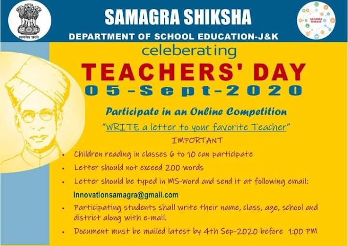 "LETTER WRITING" ONLINE COMPETITION FOR JK STUDENTS