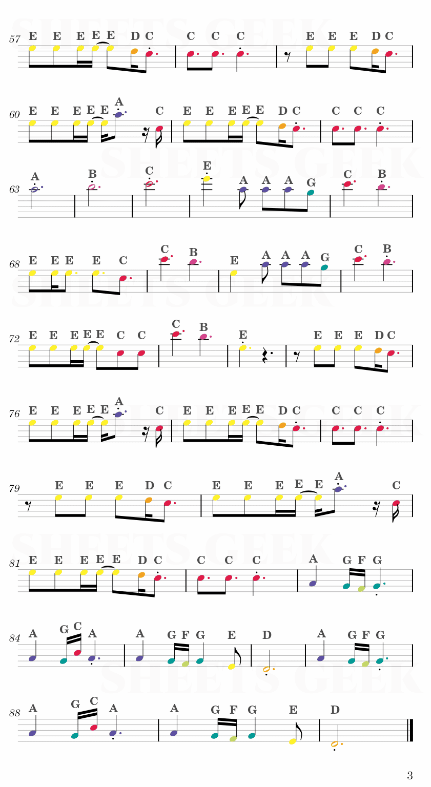 War Of Hearts - RUELLE Easy Sheet Music Free for piano, keyboard, flute, violin, sax, cello page 3