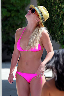 Britney Spears in a pink bikini