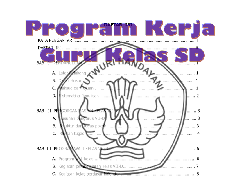 Program Kerja Guru Kelas SD - Ops.Sekolah Dasar