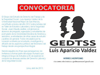CONVOCATORIA  GEDTSS - 2013.