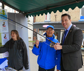 Brigg and Goole MP Andrew Percy visiting a stall during the Ancholme River Festival in Brigg