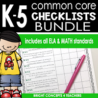 Grade level common core standards checklists