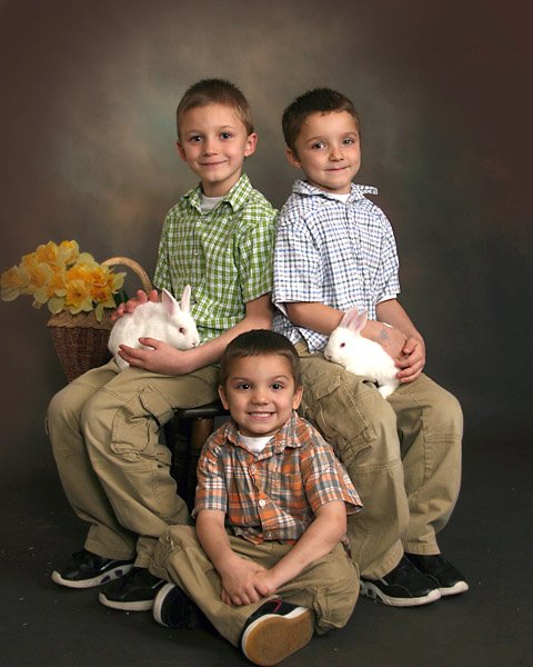 childrens portrait photography in smithfield nc with easter bunnies