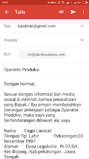 Cara daftar kerja via email