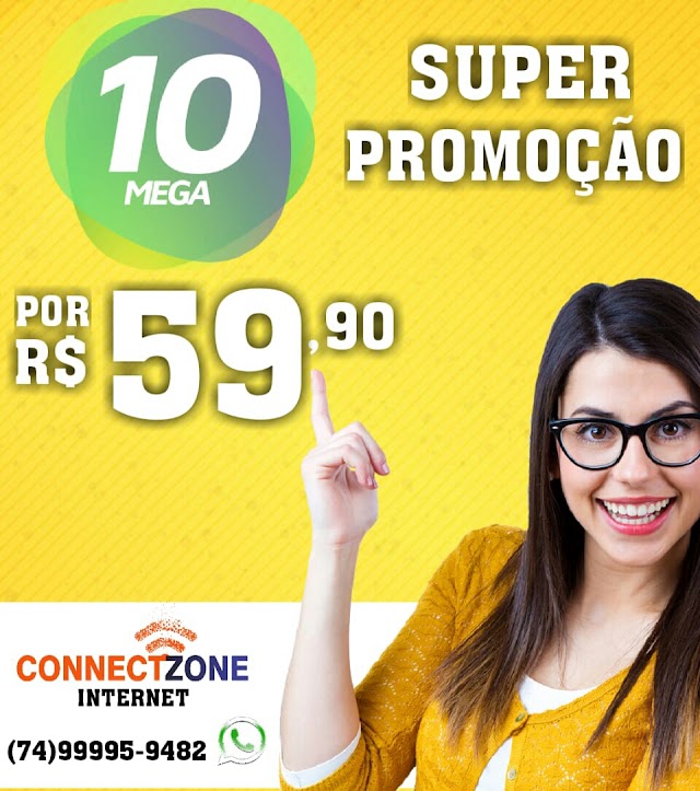 Super promoção da CONNECT ZONE TELECOM, 10 Megas por apenas R$ 59,90 em Macajuba.