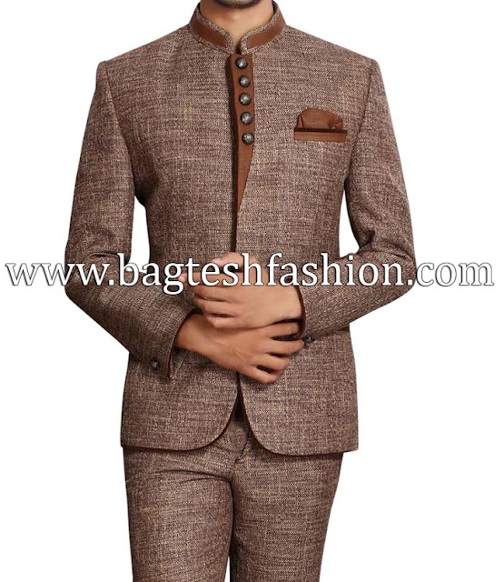 Royal Prince Brown Jute Jodhpuri Suit