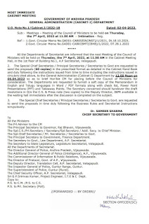 AP Cabinet Meeting on 07.04.2022 11AM