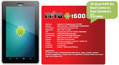 Harga Mito T600 - Android Tablet