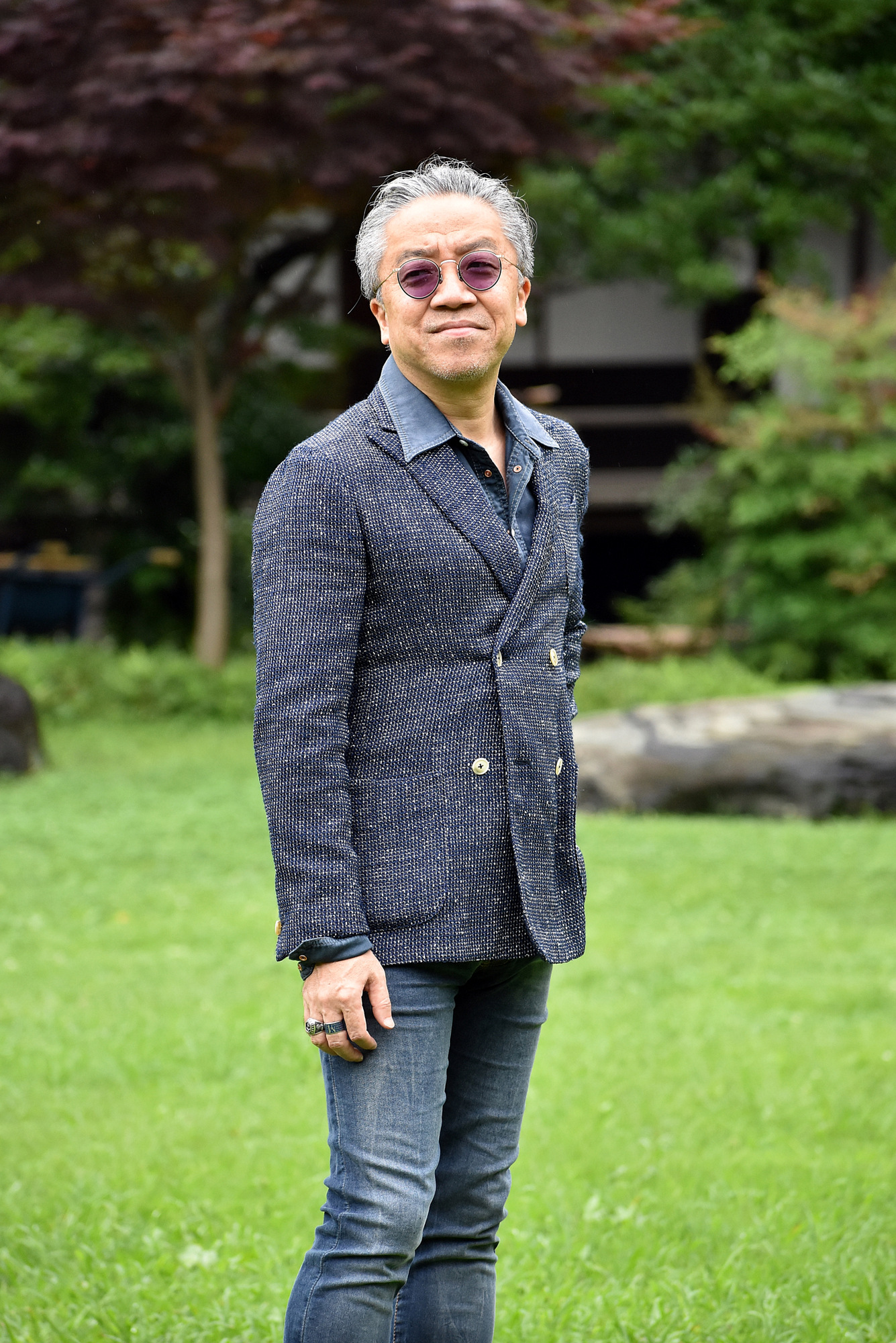 40代日本人メンズ向けのダブル ジャケットのコーディネート