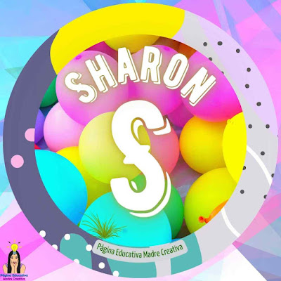 Solapín Nombre Sharon para imprimir gratis