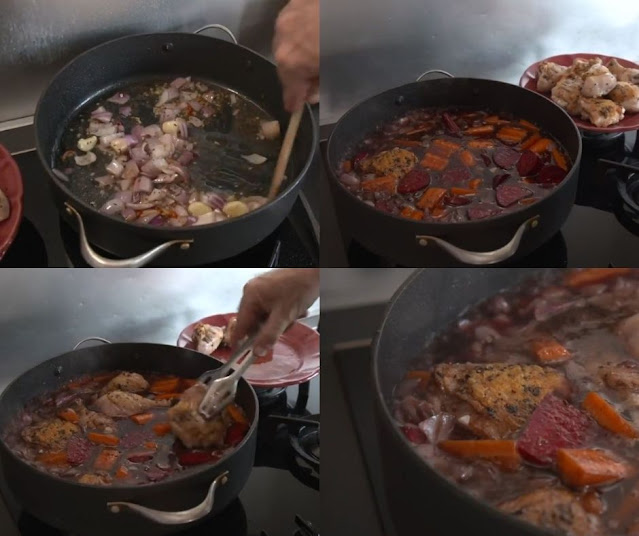 chicken casserole in the making