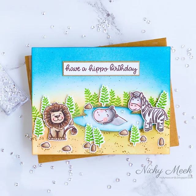 Sunny Studio Stamps: Savanna Safari Birthday Cards by Nicky Meek