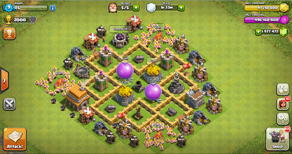 Farming Base Clash Of Clans Town Hall Level 5