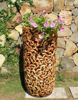 Natural coconut shell vase