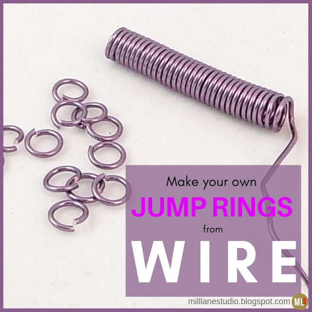 Handmade jump rings and coil of wire ready for cutting.