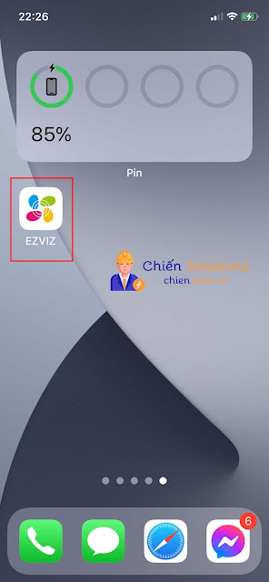 Mở Ứng dụng Ezviz trên màn hình chính