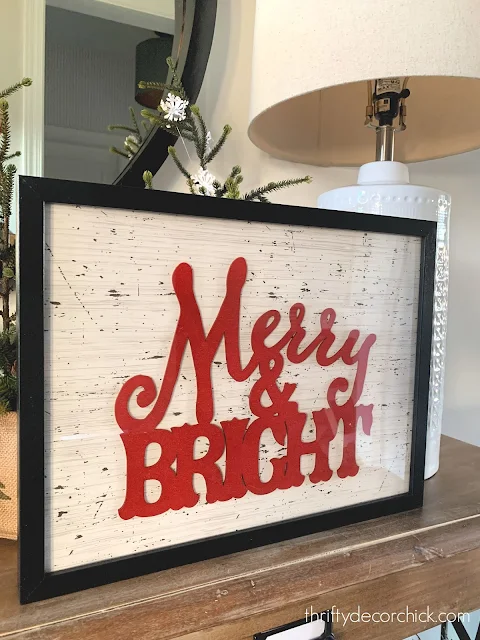 DIY merry and bright art with wrapping paper