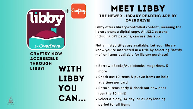 This graphic introduces Libby, its features, and what the borrowing rules are for the app