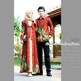  Baju Couple Muslim Batik Kode 2469 Semisutera Batik 