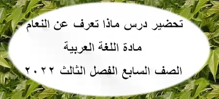 تحضير درس ماذا تعرف عن النعام مادة اللغة العربية الصف السابع الفصل الثالث 2022