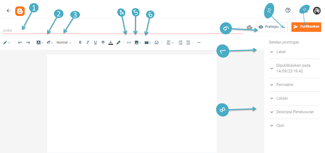 Fitur editor postingan blogspot