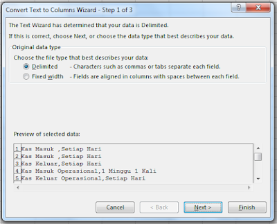 Mengubah CSV ke Excel dengan Text to Columns - JurnalExcel.com