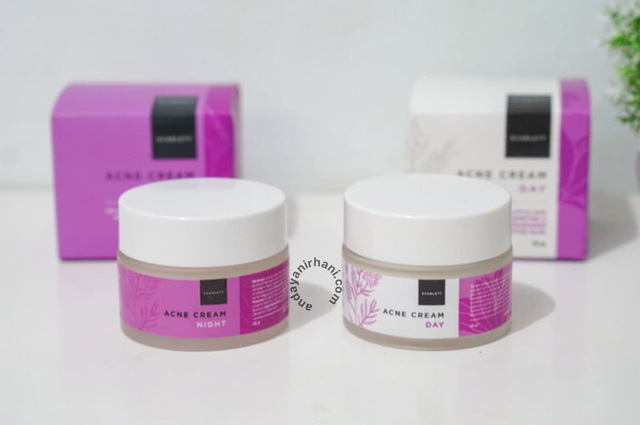 review scarlett acne day dan night cream