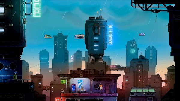 Pixel Art Futuristic Cityscape Wallpaper 4K