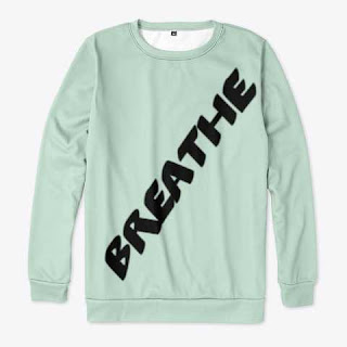 Breathe All-over Print Sweatshirt Light Blue