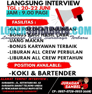 Langsung Interview di RM. Juragan Sambel Surabaya Terbaru Juni 2019