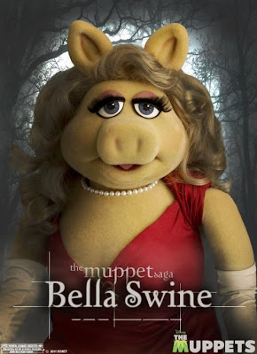 The Muppets Twilight Themed One Sheet Character Movie Posters - “The Muppet Saga” Miss Piggy as Bella Swine (Bella Swan)