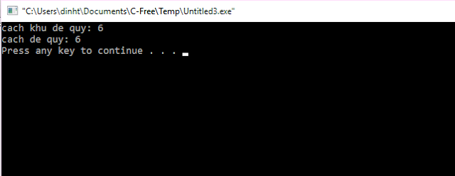 kết quả khi chạy chương trình