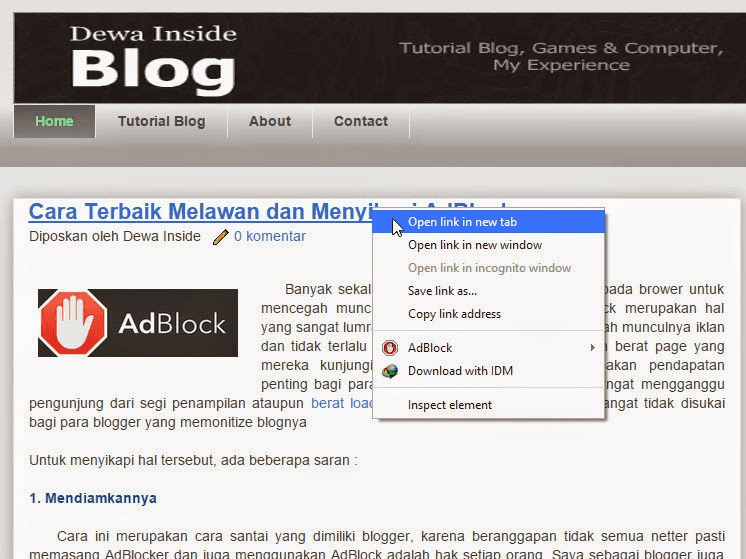 Cara Membuat Semua Link pada Blog Open New Tab