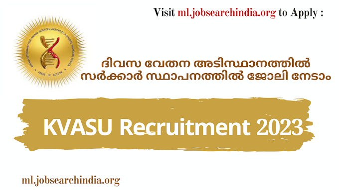  ദിവസ വേതന അടിസ്ഥാനത്തിൽ സർക്കാർ സ്ഥാപനത്തിൽ ജോലി നേടാം|KVASU Recruitment 2023