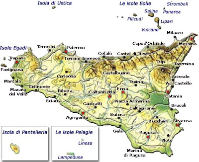 Cartina Politica della Sicilia