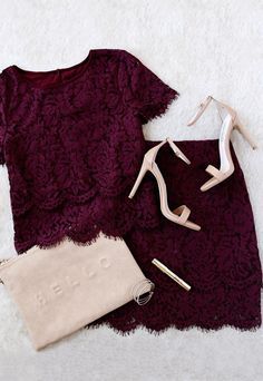 Burgundy outfit styling