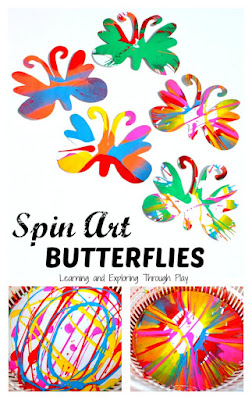 Spin Art Butterfly Art for Preschool - Learning and Exploring Through Play