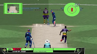 Dynamic gameplay screenshot featuring intense action in Cricket 2007 with the IPL 2021 Patch – players in authentic jerseys, realistic stadiums, and immersive graphics.