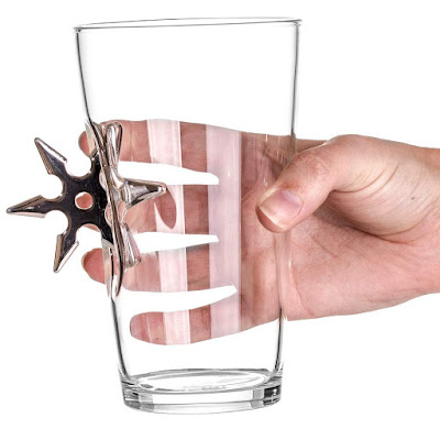 The Original Pint Glass Embedded With The Japanese Shuriken Or Ninja Star