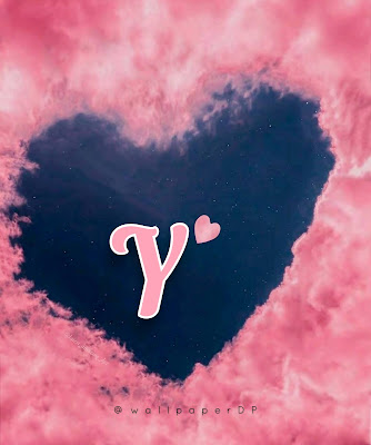 Lovely Pink Heart clouds a to z Letters DP for WhatsApp