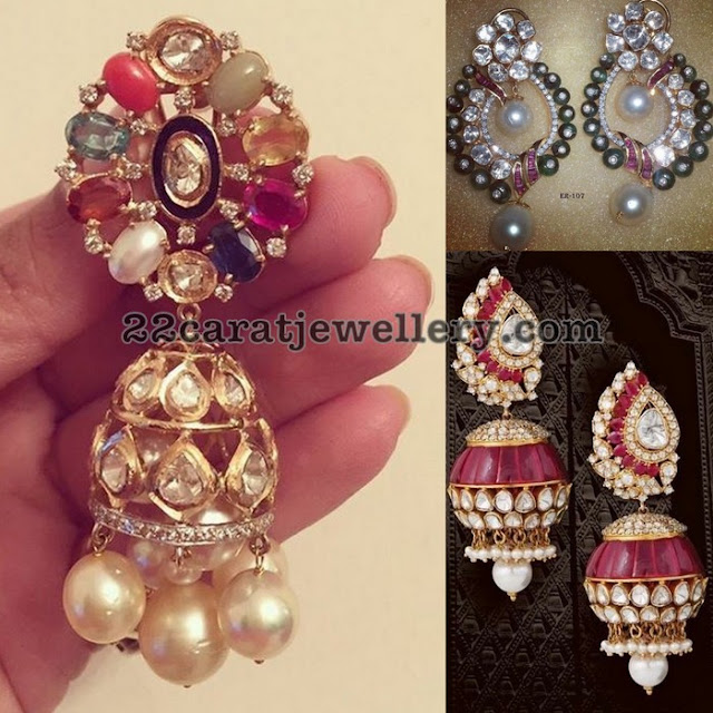 Jhumkas in Diamonds and Invisible Rubies