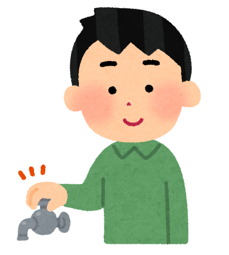蛇口を締める人のイラスト 男性 かわいいフリー素材集 いらすとや 蛇口を締める人のイラスト 男性 かわいいフリー素材集 いらすとや
